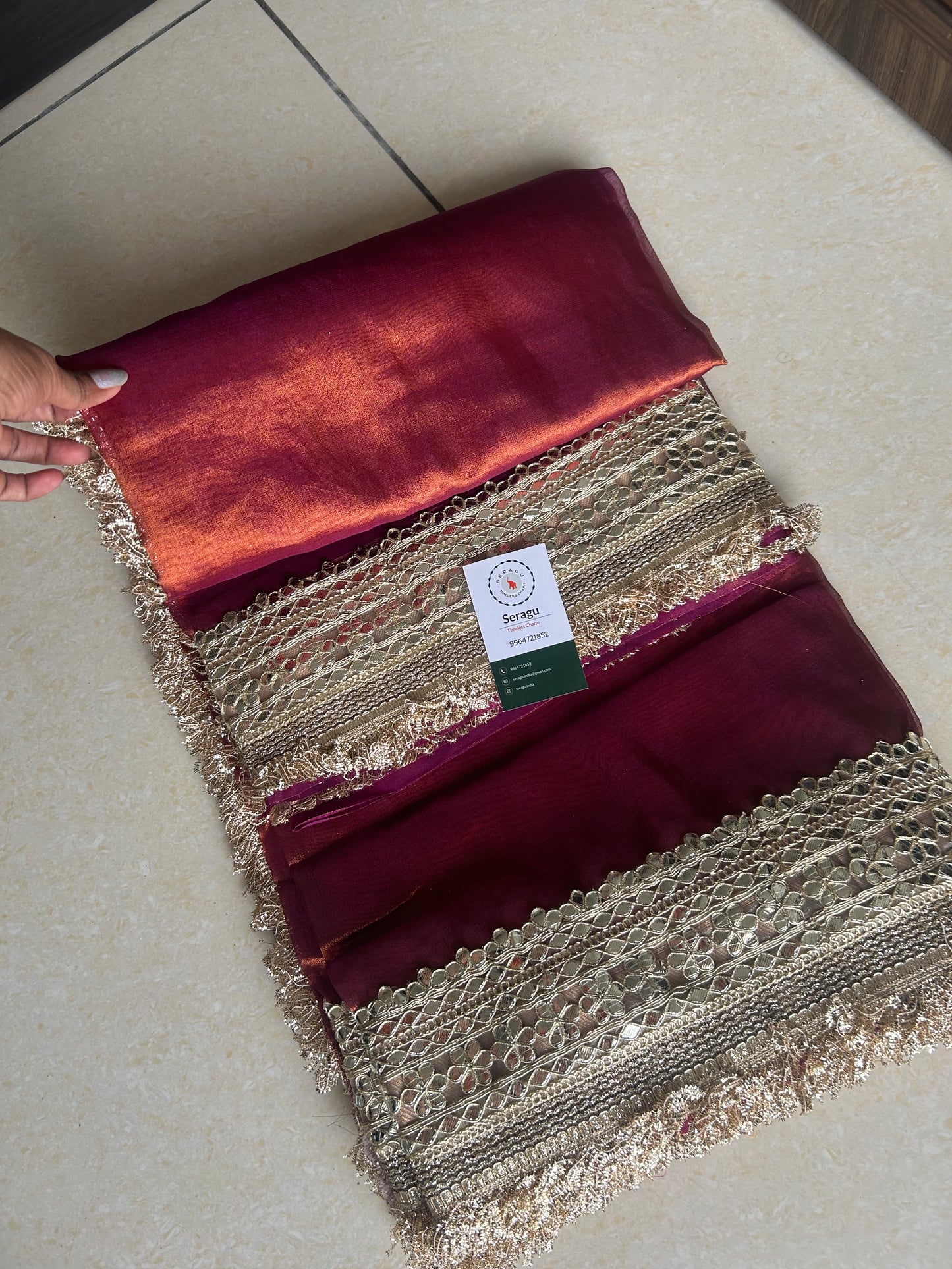 Copperish Purple Tissue Silk Saree