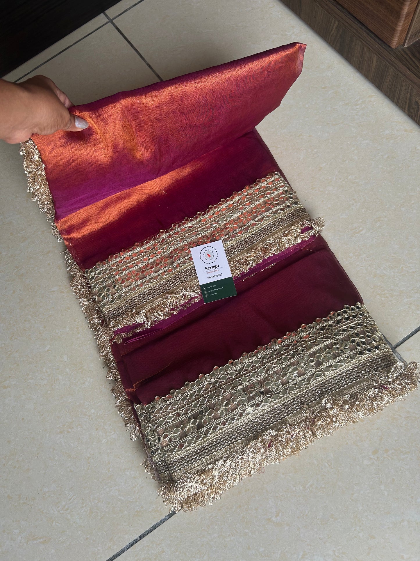 Copperish Purple Tissue Silk Saree