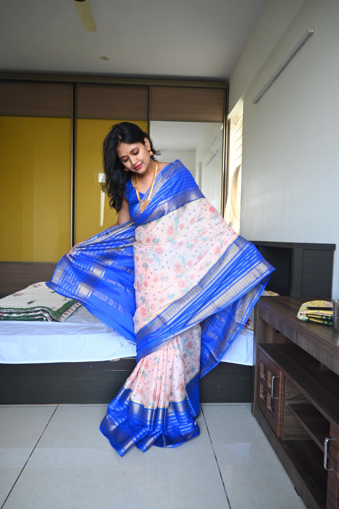 Semi Mysore Crepe Silk Saree