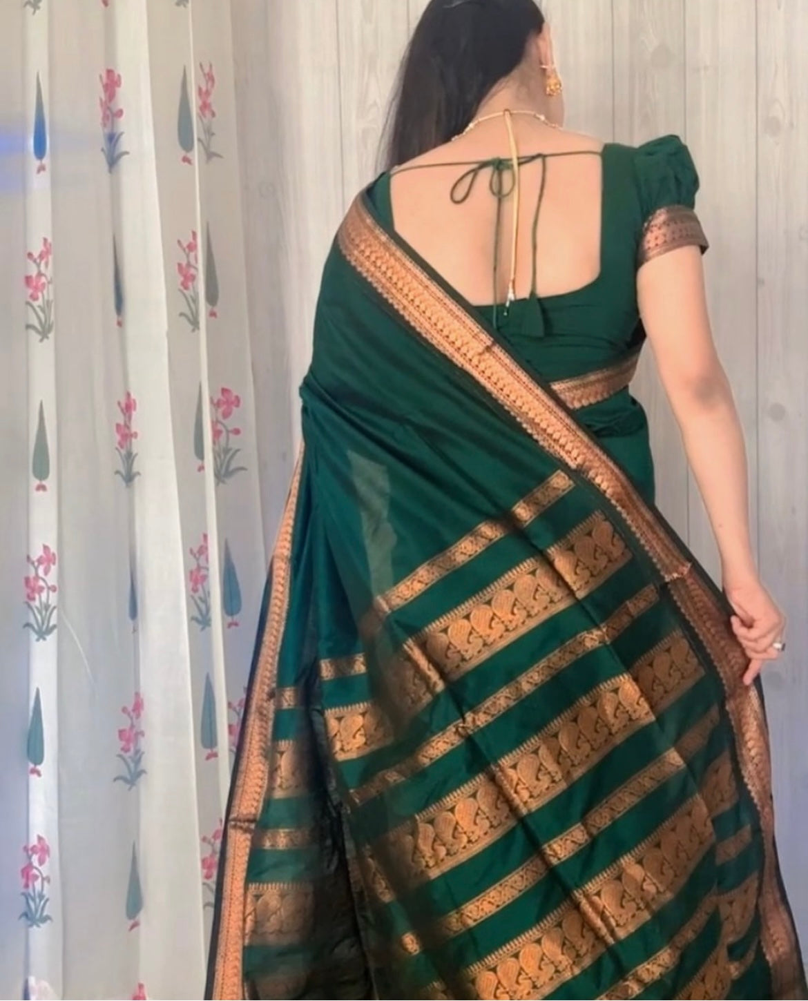 Green Silk Cotton Saree