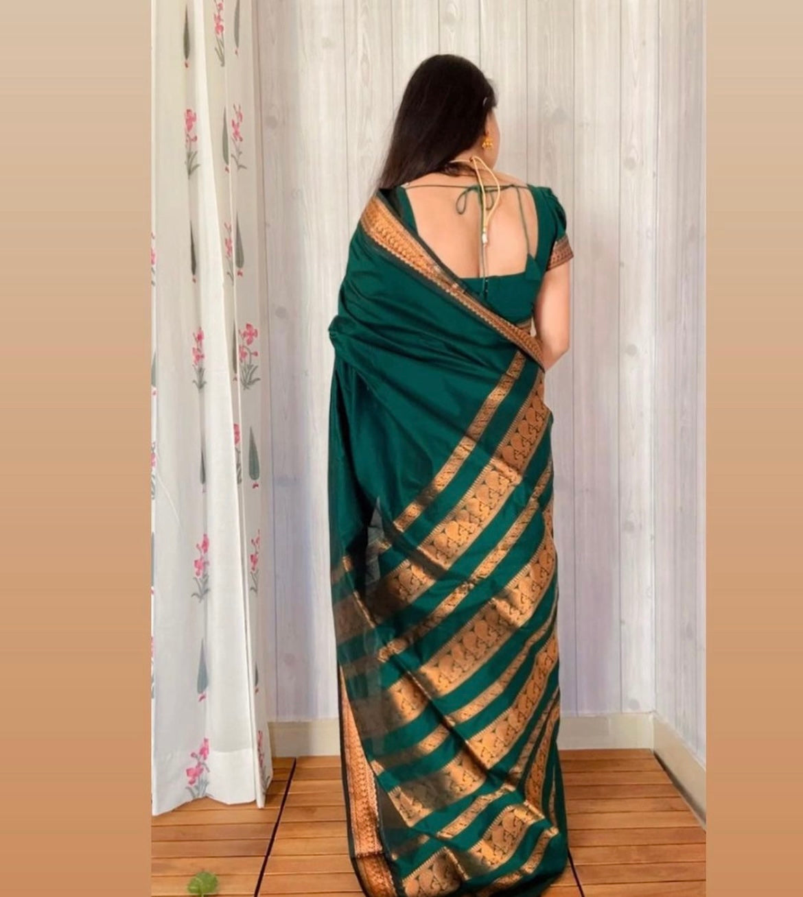 Green Silk Cotton Saree