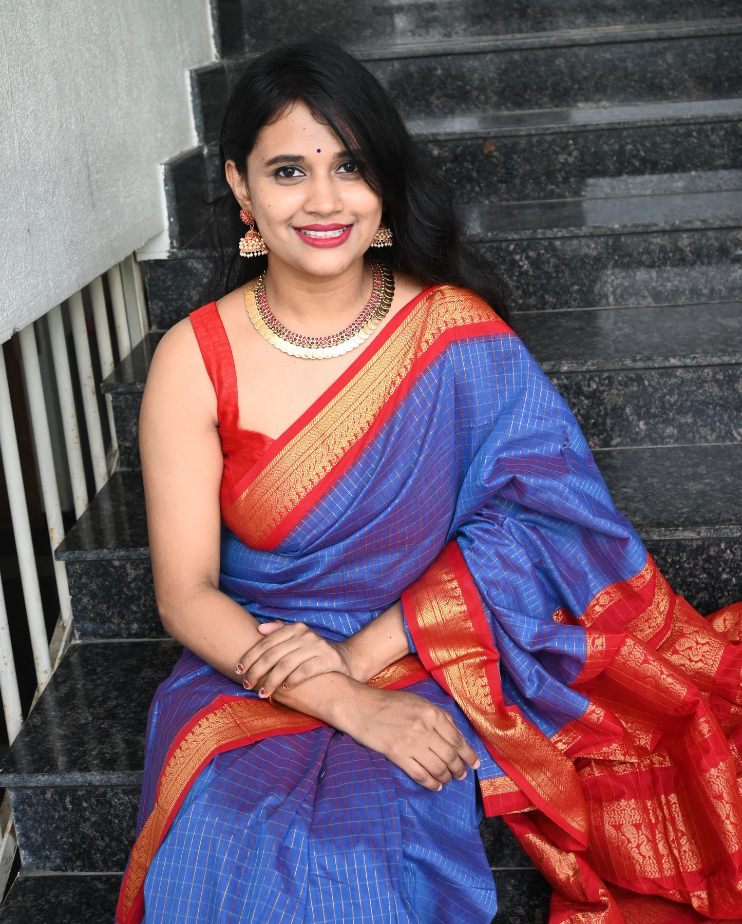 Blue Silk Cotton Saree