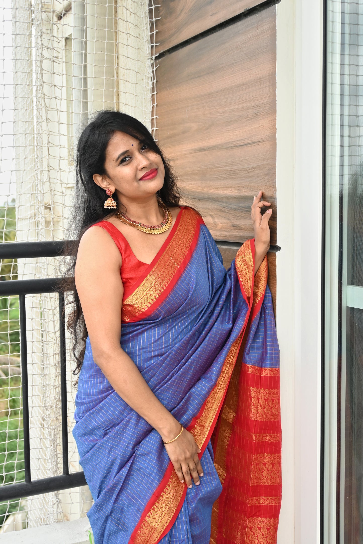 Blue Silk Cotton Saree