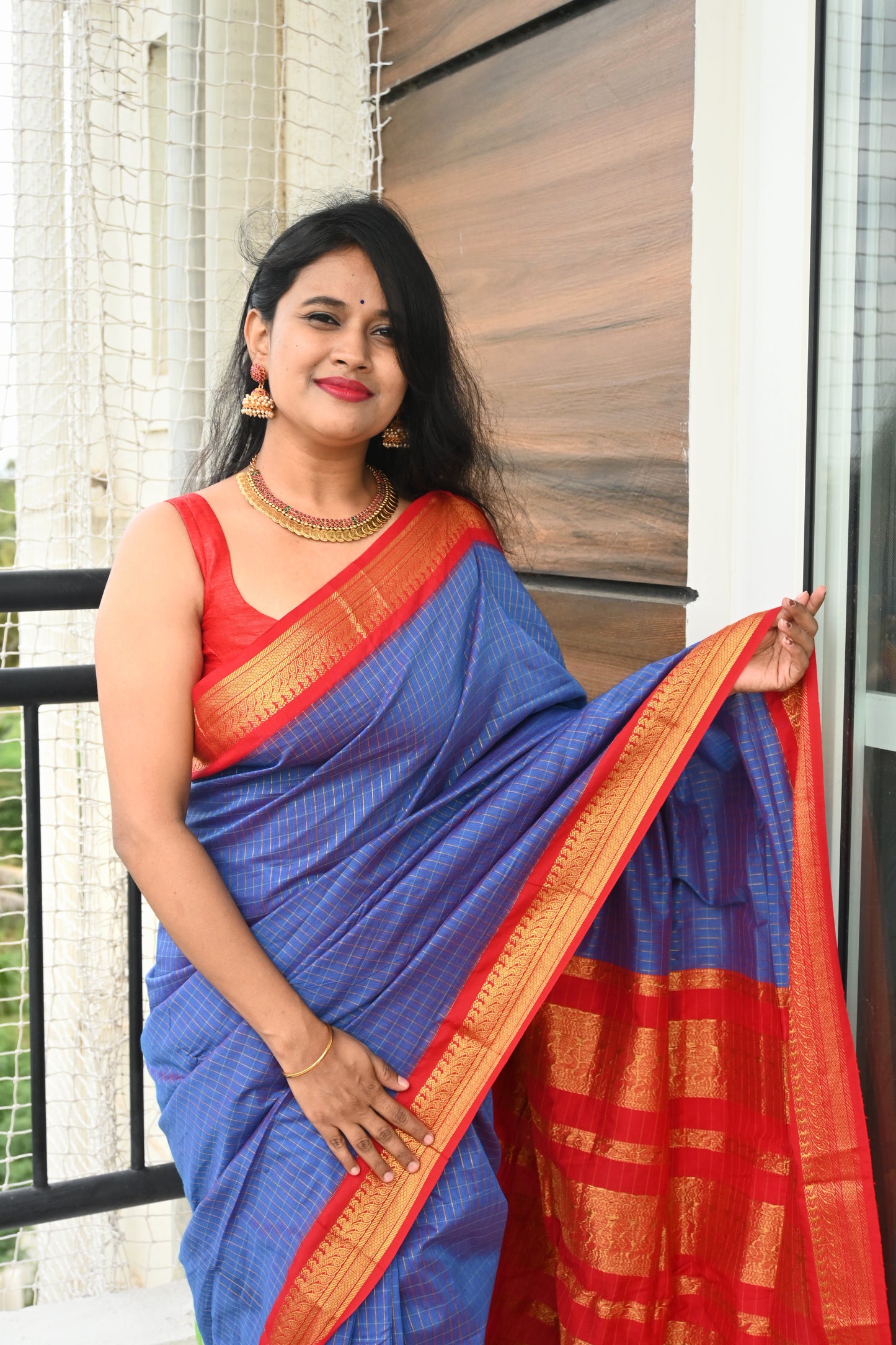 Blue Silk Cotton Saree