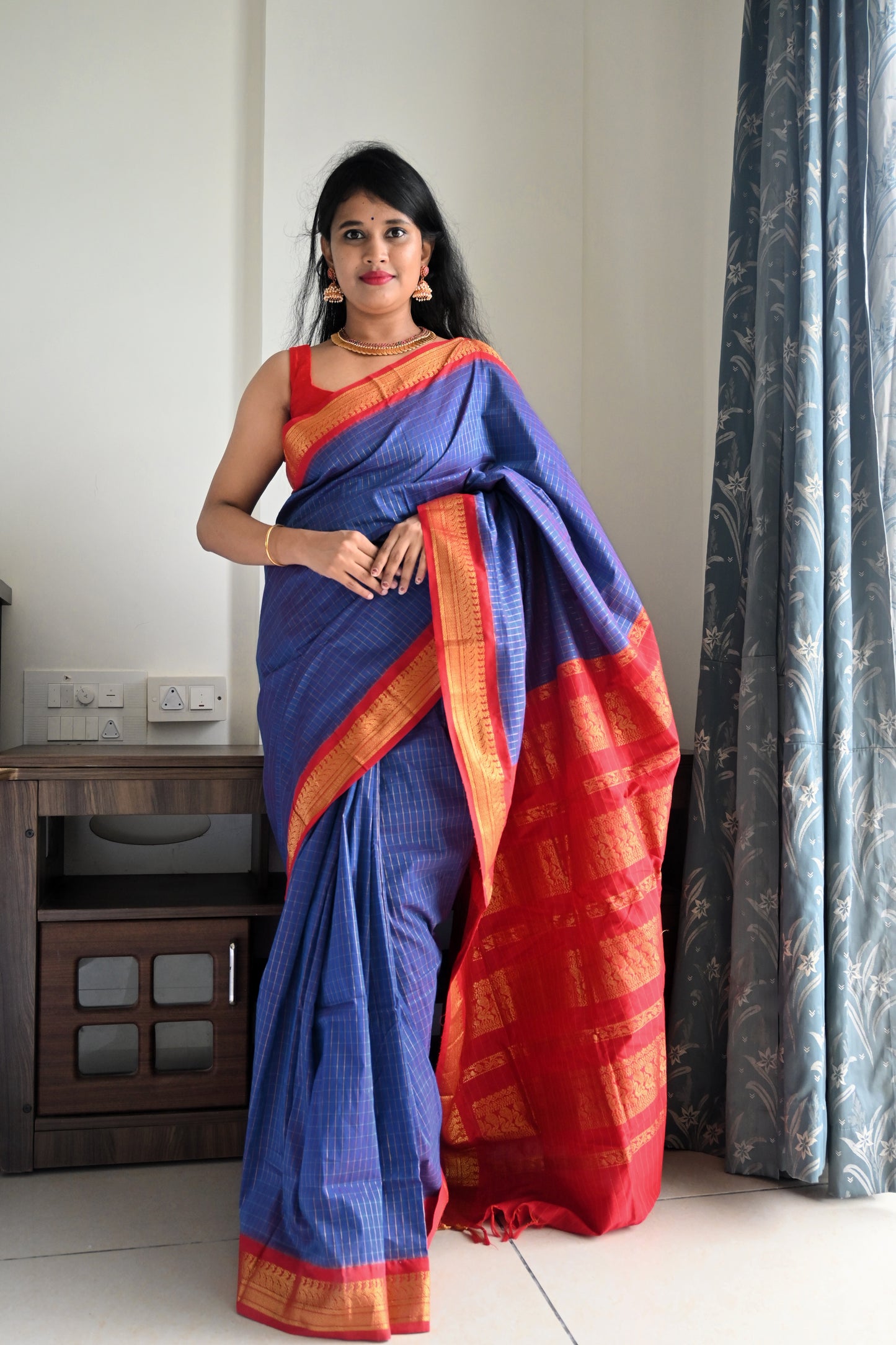 Blue Silk Cotton Saree