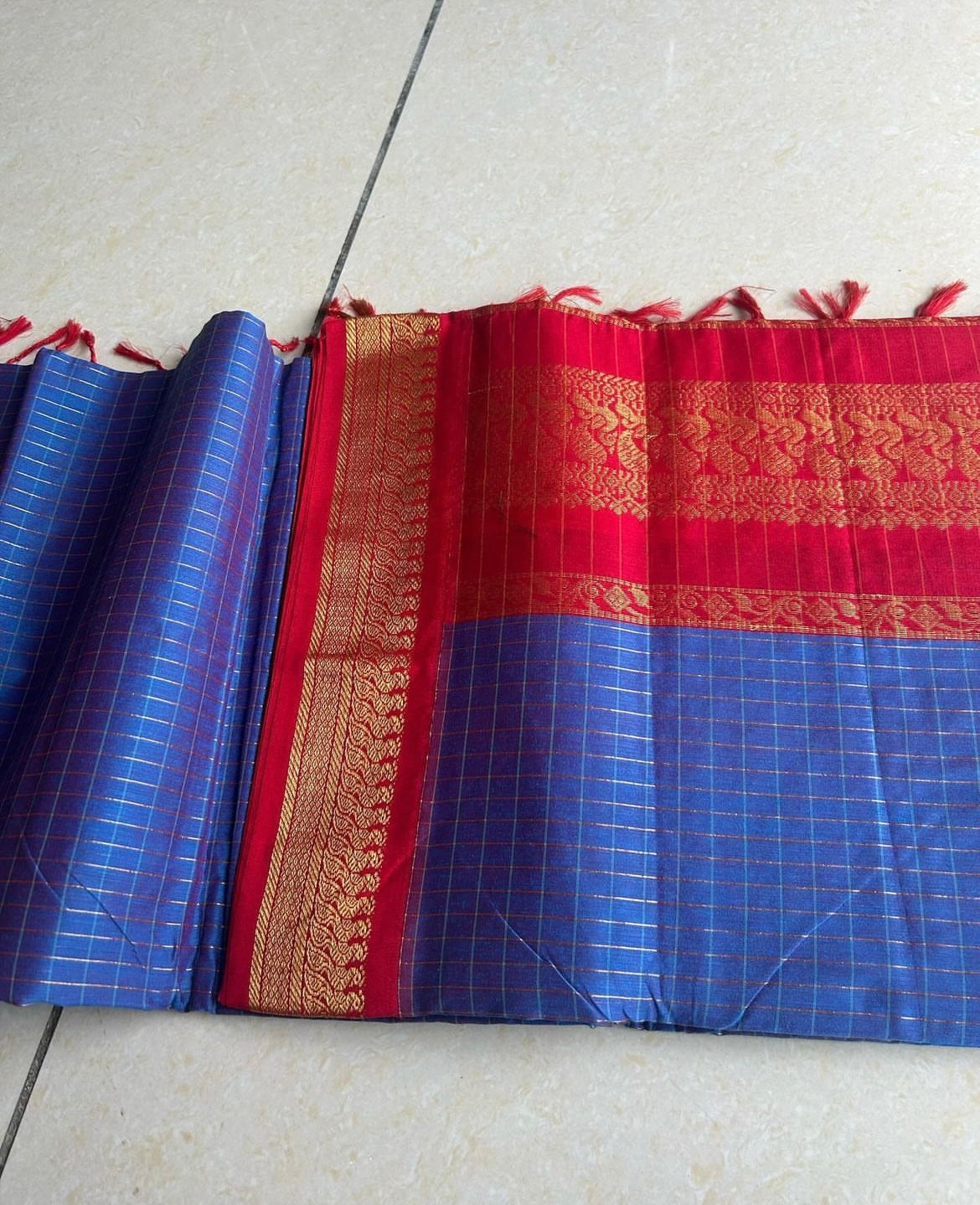 Blue Silk Cotton Saree