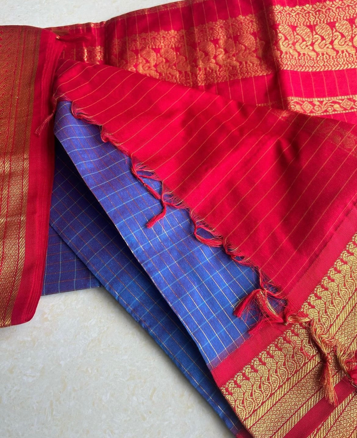 Blue Silk Cotton Saree