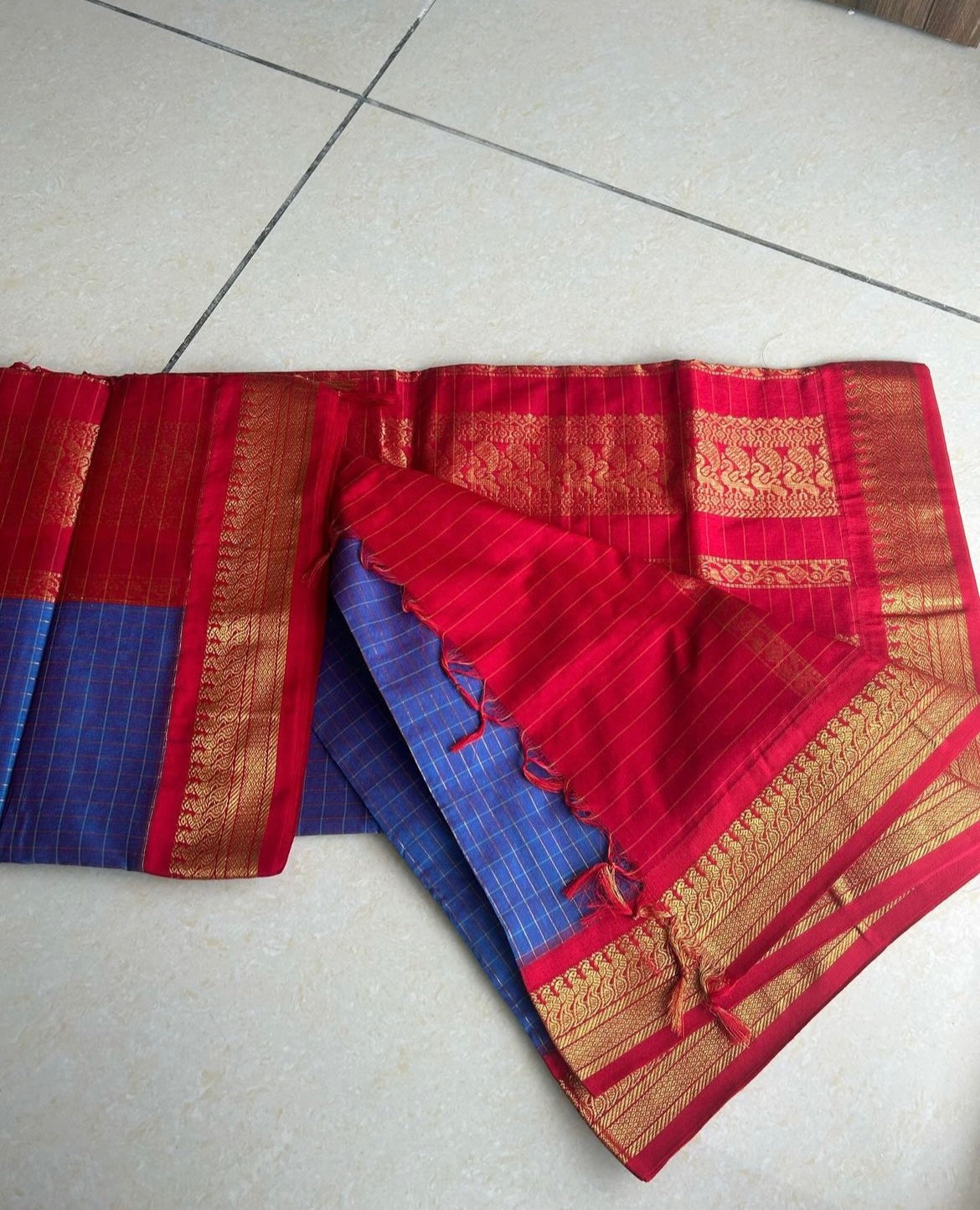 Blue Silk Cotton Saree