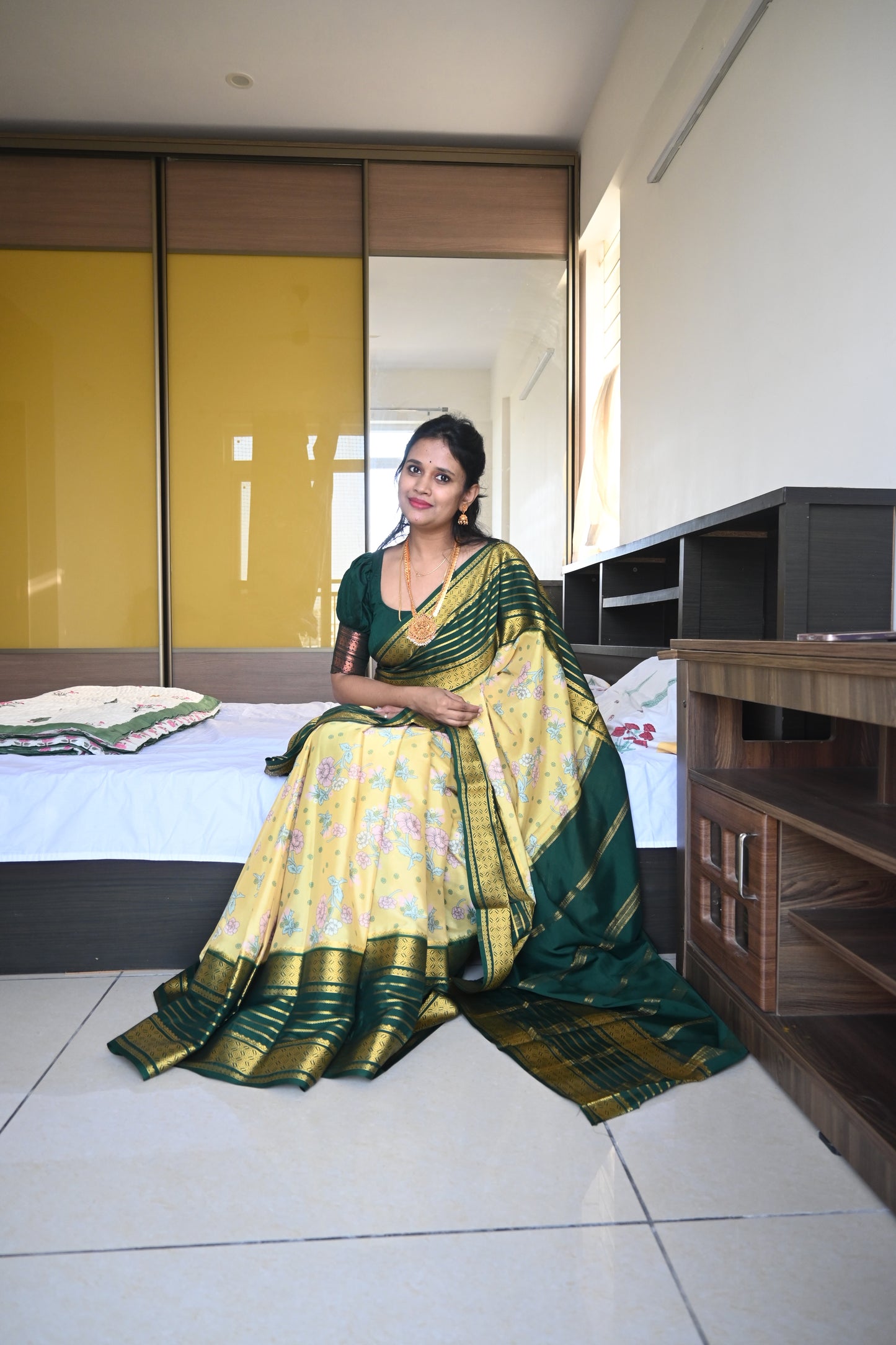 Semi Mysore Crepe Silk Saree