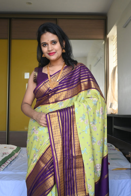 Semi Mysore Crepe Silk Saree