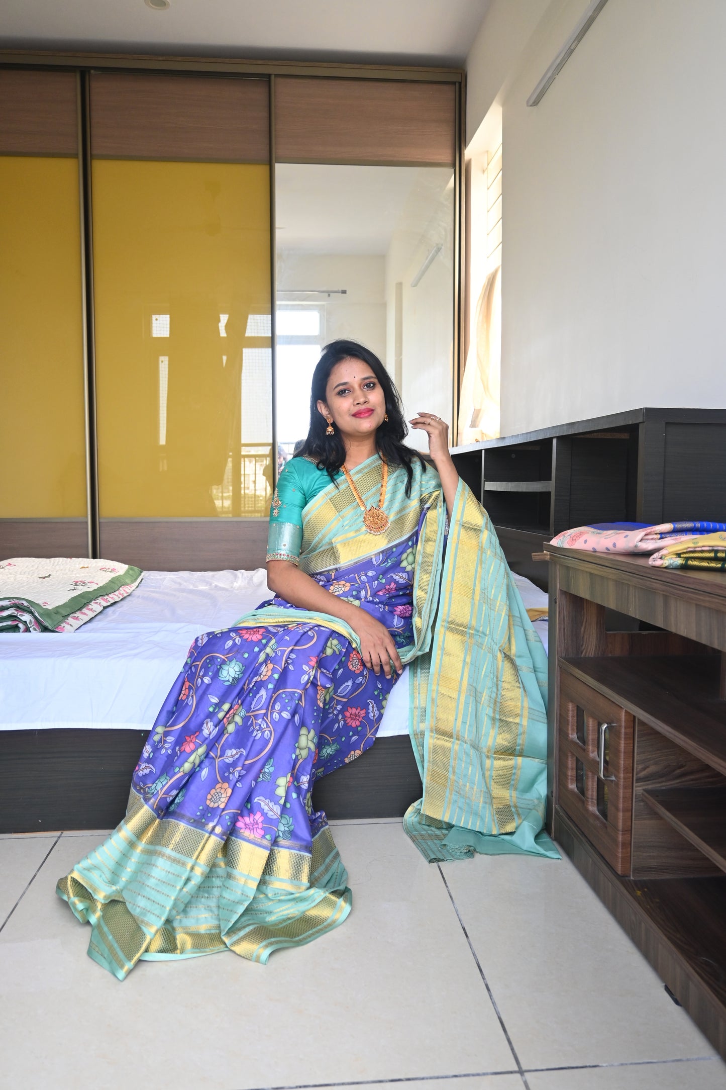 Semi Mysore Crepe Silk Saree