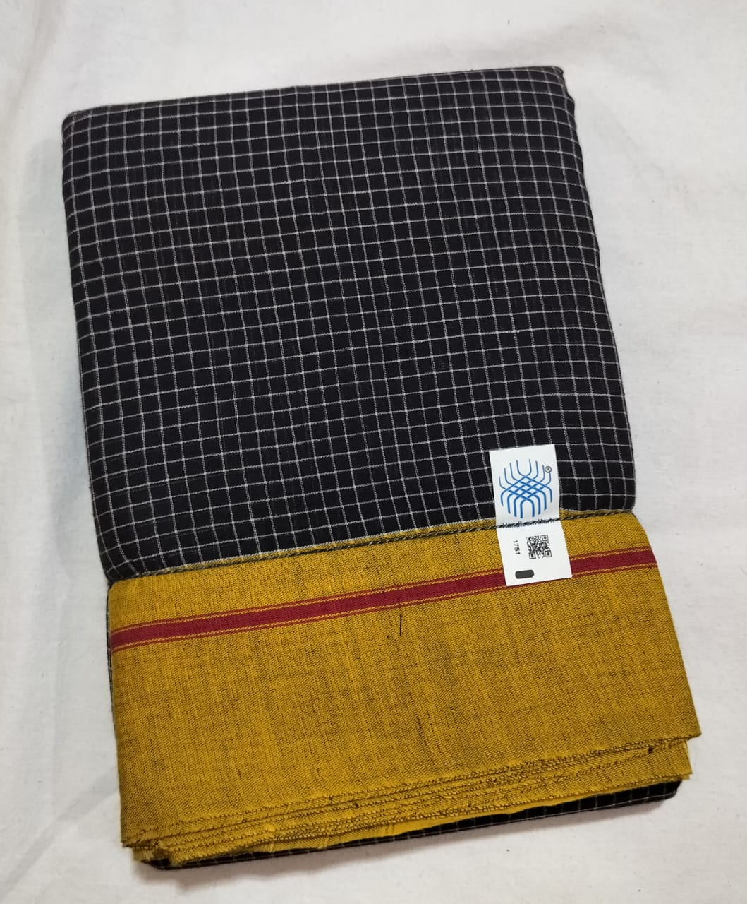 Yellow, Red and Black Patteda Anchu saree