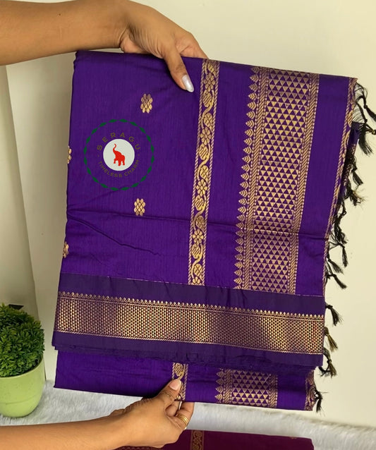 Violet Soft Cotton Silk saree